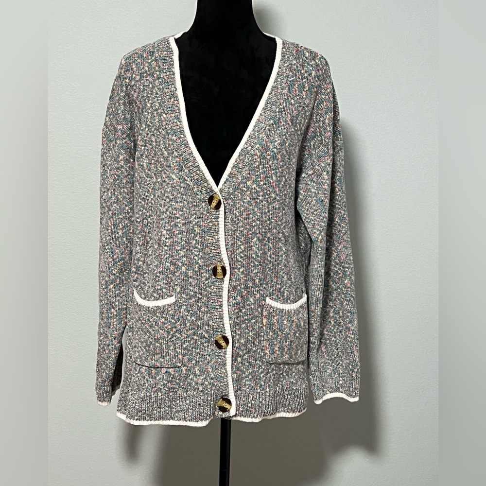 FLAMINGO Super Soft Knit Button Front Cardigan- XL